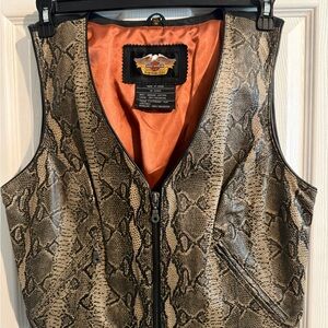 Harley-Davidson Snake Pattern Vest - Black and Tan